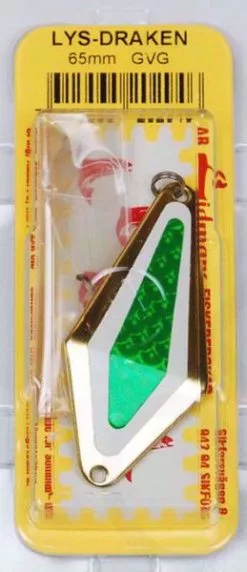 Wiggler AB Røyeblink Lysdraken Gull/ Grønn Flecto 65mm